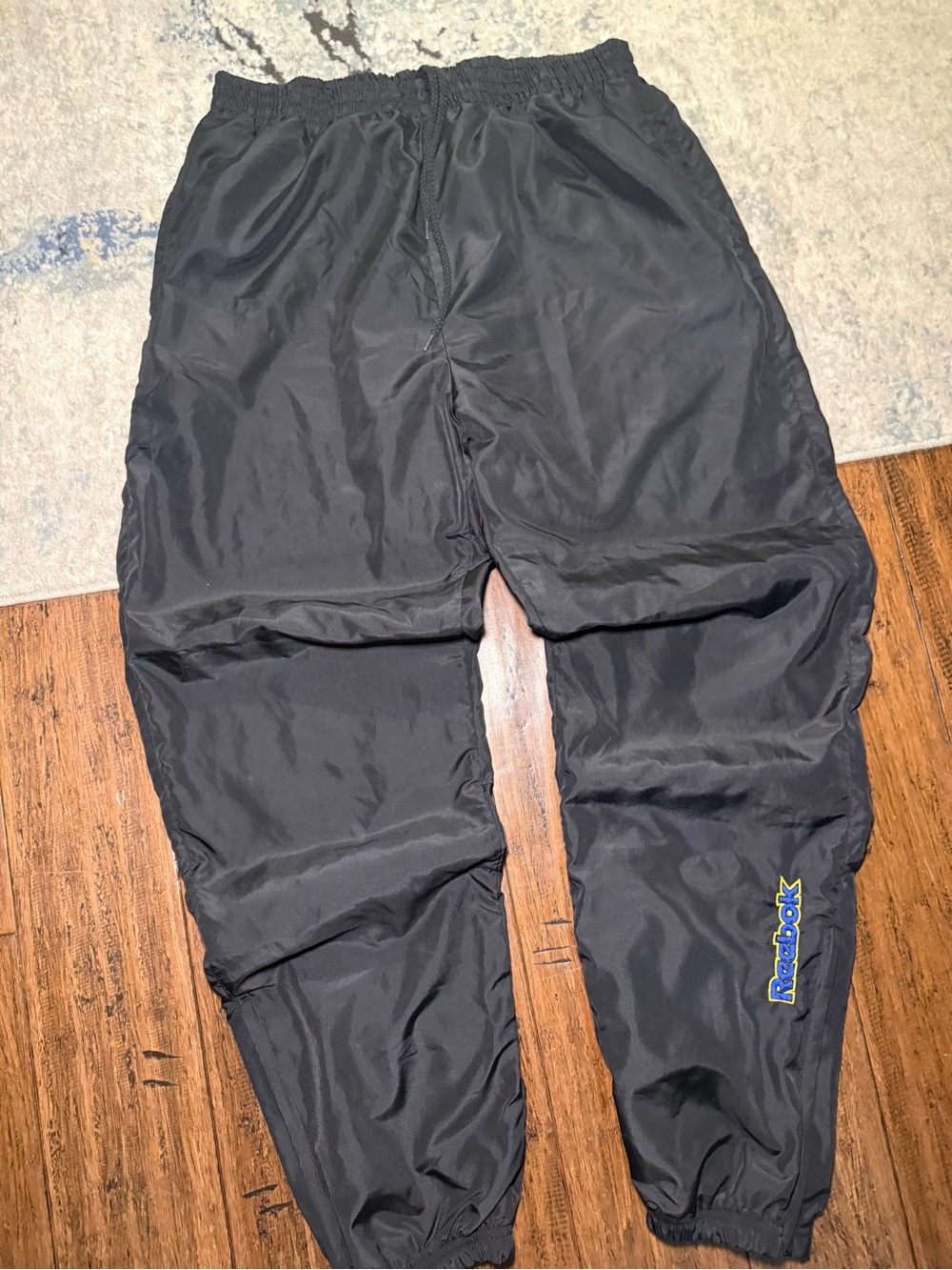 Reebok Vintage Black Windbreaker Track Pants Size L